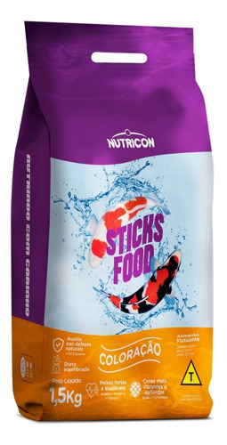 Sticks Food Carpas Koi Coloração - 1,5kg