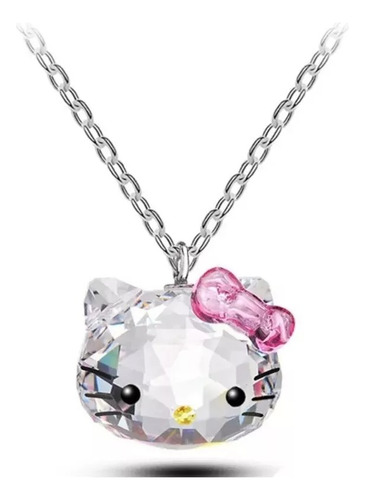 Fino Collar Hello Kitty Cristal Swarovski Oro Laminado 18k