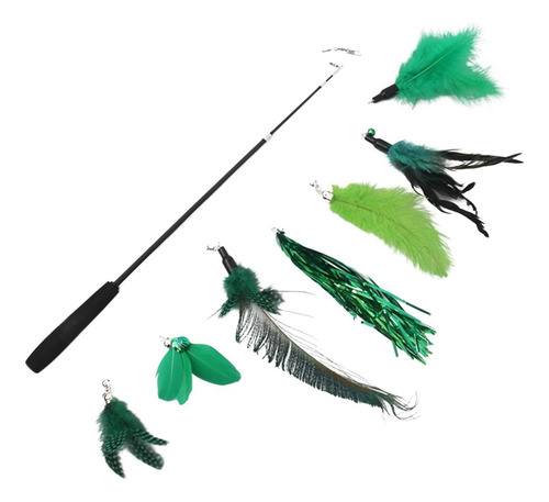 Xr Set De Plumas De Gato Varilla Telescópica Jugar Faux