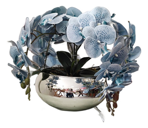 Arranjo De Mesa 4 Flores De Orquideas No Vaso Grande V/cor