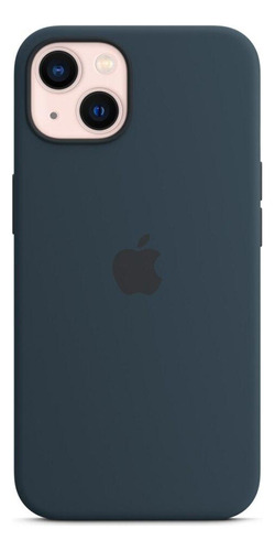 Capa Com Magsafe Para iPhone 13 Apple, Silicone Azul-abissal