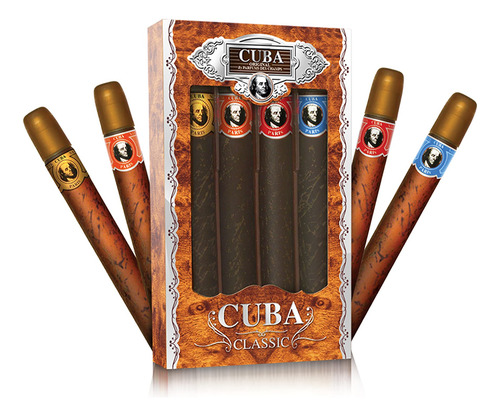 Set De Perfume Cuba Original Para Hombre, 4 X 35 Ml (dorado/