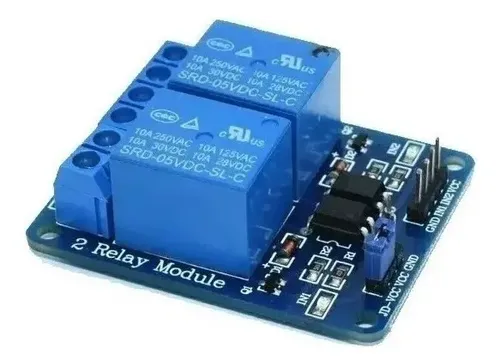 Módulo Relé 2 Canais 5v Low Level Optoacoplado - Arduino