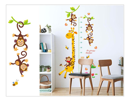 - A Pegatinas De Pared For Medir La Altura De Un Mono Jirafa