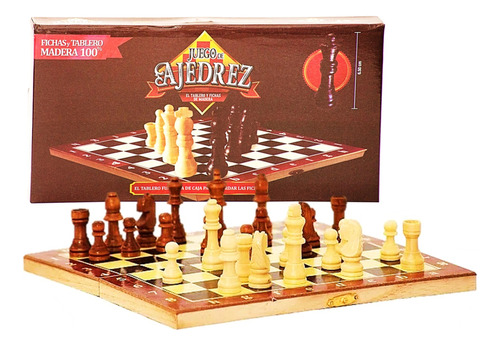 Juego De Ajedrez De Madera Mediano 30 X 30 Cm Super Cla F300