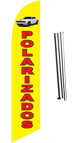 Bandera Publicitaria Polarizados # 106 Con Mástil