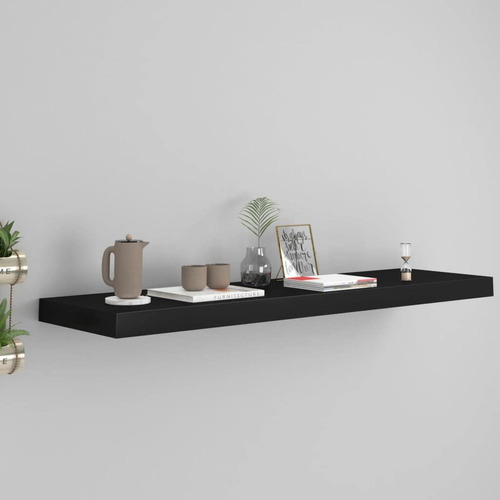 Estante Flotante Decorativo Para Pared Mdf Negro 90 X 24 X 4