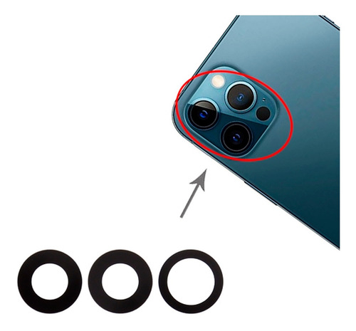 Imagem 6 de 7 de Kit 3 Lente Vidro Camera Traseira iPhone 12 Pro Max Original