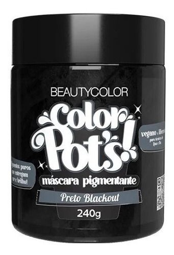  Color Pots Beautycolor Preto Blackout Máscara Pigmentante