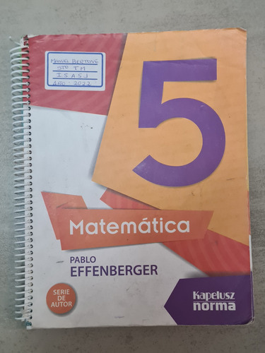 Matemática 5 Serie De Autor - Pablo Effenberger - Kapelusz