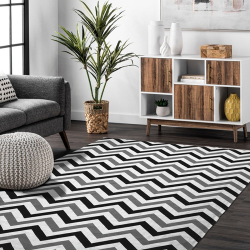 Tapete Sala Zig Zag Degradê 1,32m X 2,00m Antiderrapante