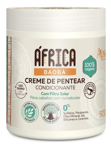 Creme De Pentear Apse Africa Baobá Todas Curvaturas 500ml