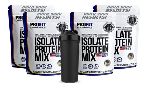 Combo 4x Whey Isolate Protein Isolado Mix 900g + Coq Grátis