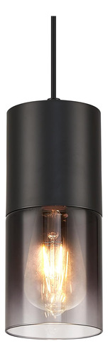Lámpara Colgante Negra Cristal Industrial E26 Estilo Casa Ca