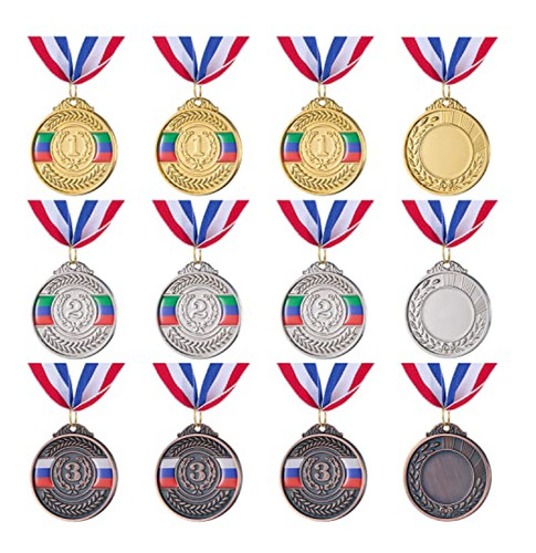 Imagen 1 de 7 de Trofeo Abaokai 12 Piezas De Medallas De Oro, Plata Y Bronce,