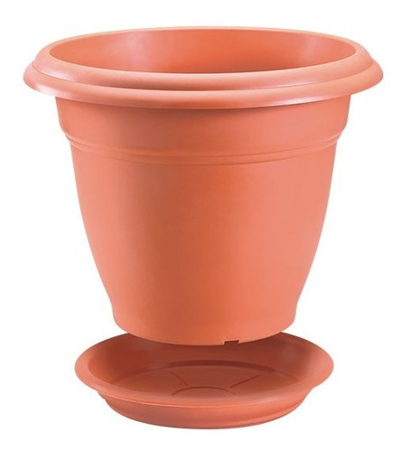 Maceta Plástica Plantas Clásica+ Plato 20cm Diam X15cm Alto 