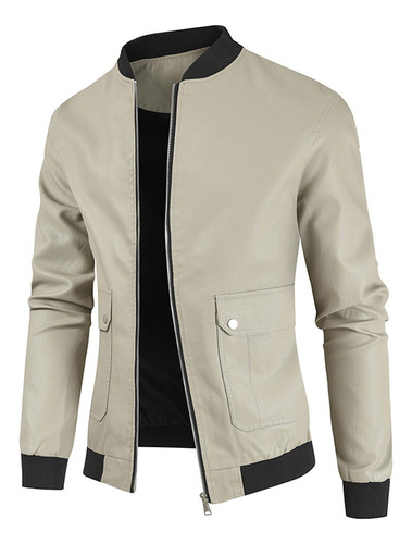 Nueva Chaqueta De Cuero Casual De Moda U Con Cremallera Cas