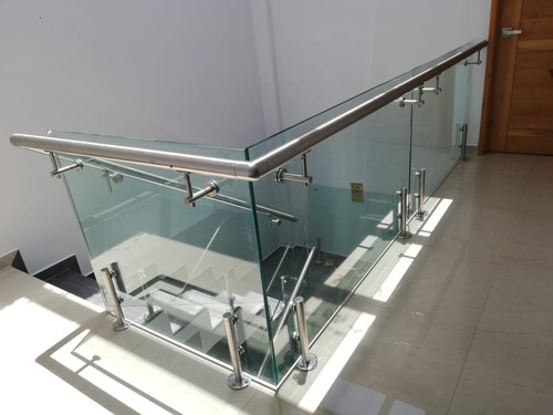 Barandal Vidrio / Escalera C/pasamanos Mod.poste Monterrey