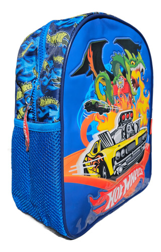 Mochila Hot Wheels Jardín Espalda 12 Pulgadas Wabro Original Azul Liso