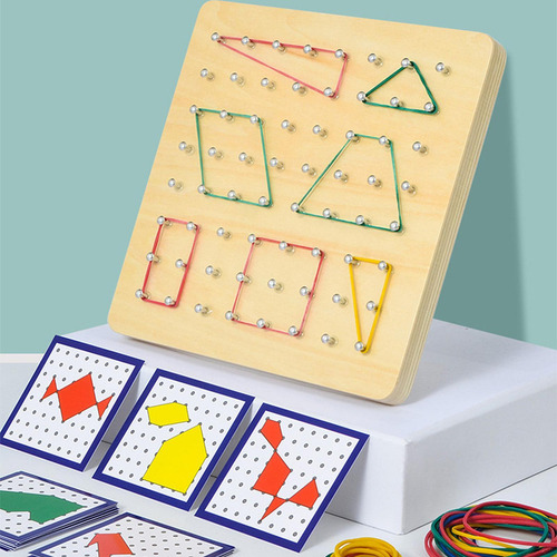 Material Manipulativo De Geoplano De Madera Montessori
