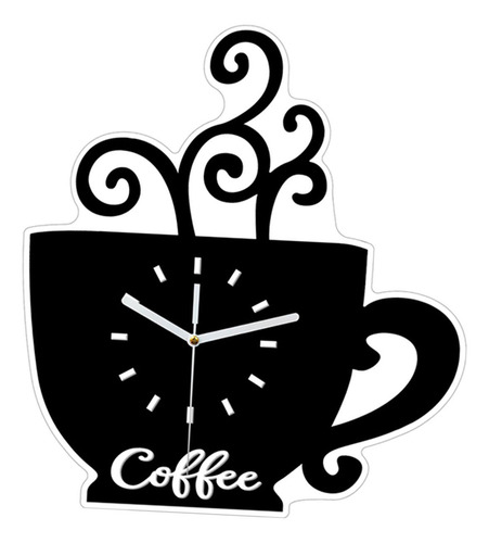 Coffee Reloj De Pared Colgante Sin Ticking Funny Lindo