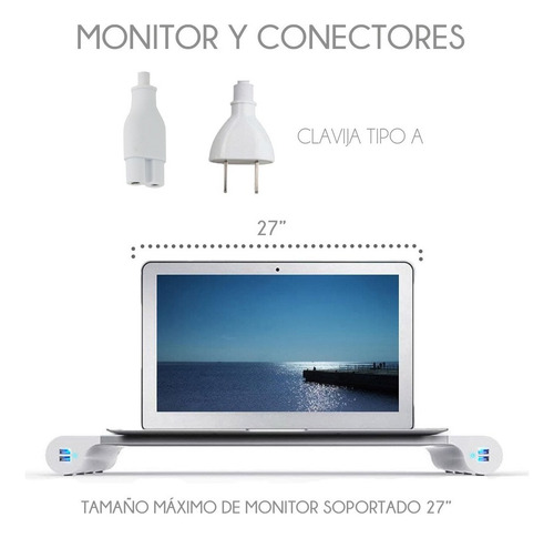 Soporte De Escritorio Para Monitor iMac Macbook Air Pro Lap Color Gris plata