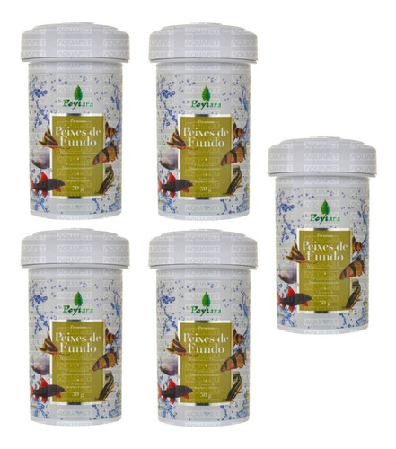 Kit 5 Unidades Poytara Ração Para Peixe Peixes De Fundo 50g