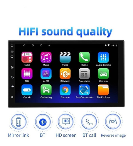 Imagen 2 de 9 de Radio Multimedia Pantalla 7 Touch Bt Wifi Android Garantia