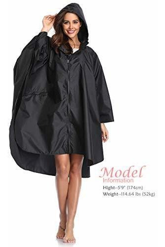 Impermeable Tipo Poncho Para Lluvia Capucha Bolsillo