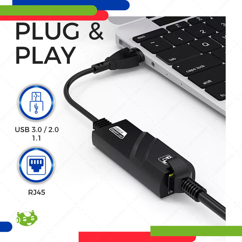 Adaptador Usb 3.0 A Rj45 Ethernet Lan 10/100/1000 Mbps
