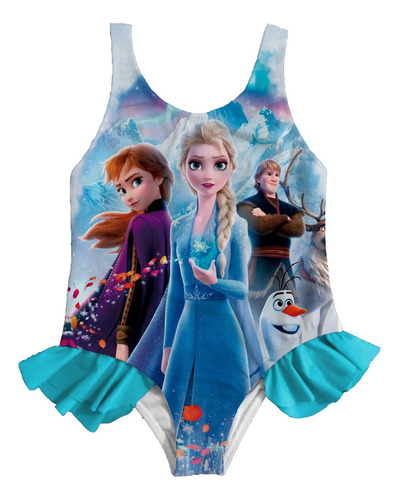 Traje De Baño Frozen Elsa Ana Vestido De Baño