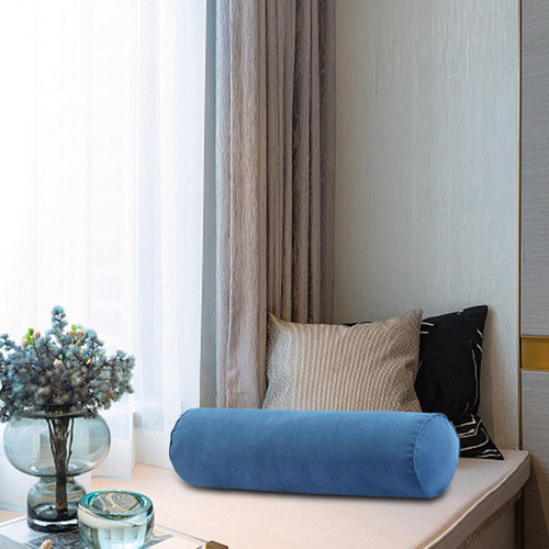 Cuello Bolster Almohada Rollo Cilindro Almohadas Suave Azul
