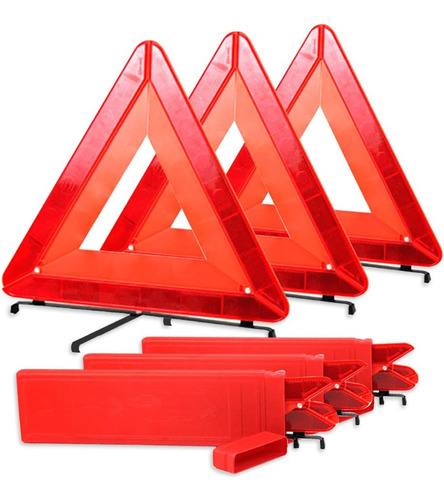 Bigetaige Warning Triangle Dot Approved 3pk, Reflective W...