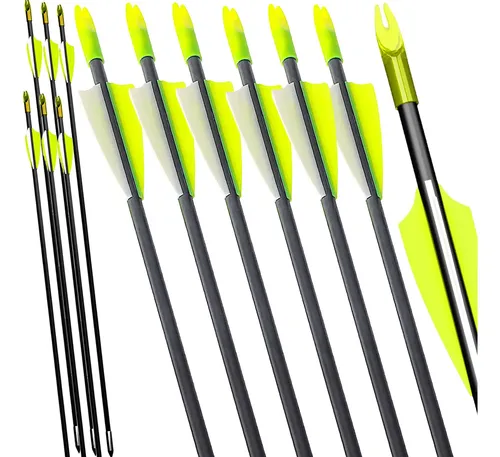 12 Flechas Vixion Pulse Carbono 80cm Arco E Flecha A26 (xf