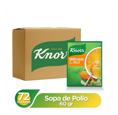 Sopa De Pollo Y Fideos Knorr 60 Gr Bulto 72 Uds