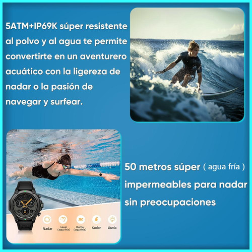 Smartwatch Reloj Inteligente Xiaomi Black Shark Gs3 1.43'' Amoled Compatible con Android y iOS GPS llamada bluetooth(ENC) 50m resistente al agua Verde
