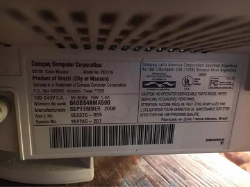 Monitor Compaq V510b 15 Excelente Estado!!!