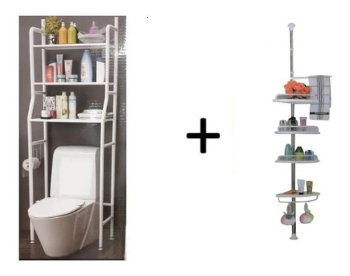 Mueble Organizador De Baño Estante Taza + Esquinero + Tapete