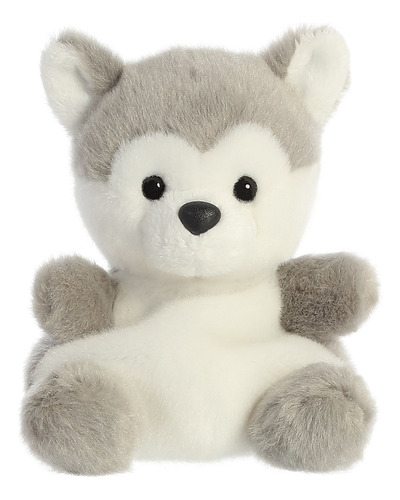 Peluche Aurora® Palm Pals Busky Husky Perrito Adorable 12 Cm Gris