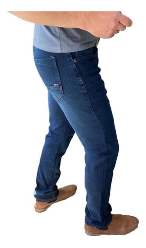 Imagen 7 de 7 de Pantalón Tela Jeans Straight Fit Azul Oscuro