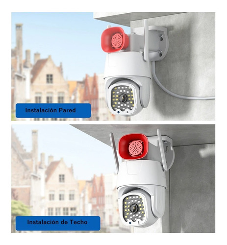 Imagen 7 de 10 de Camara Exterior Wifi Seguridad Ptz Audio Fhd + Sirena Alerta