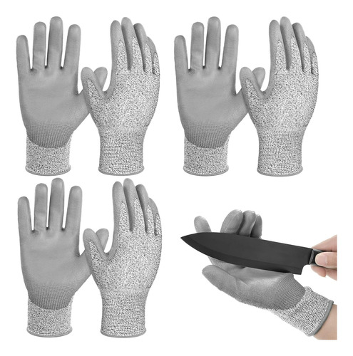 3 Pares De Guantes Janmercy De Nivel 5 Ideal Para Los Cortes