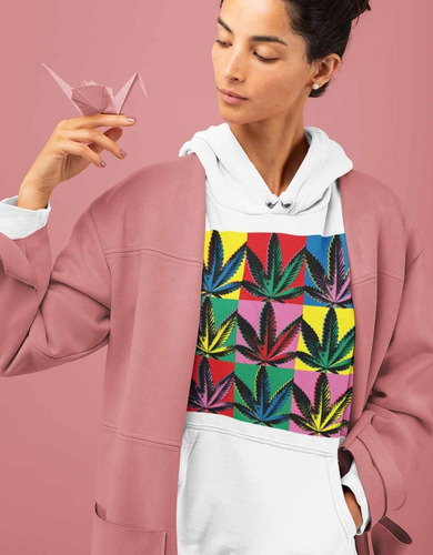 Hoodie Unisex Weed Pop Art | Impresión Dtg