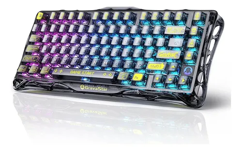 GravaStar K1 LITE メカニカルキーボード Gravastar Mercury K1 Lite 75% Gaming Keyboard, 2.4ghz/bt/wir