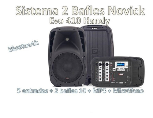 Combo Consola Novik Evo410 4 Canales Bluetooth+2 Bafles10 Sm
