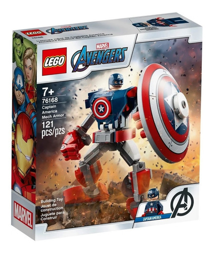 Lego® Avengers- Armadura Robótica De Capitán América (76168) Cantidad de piezas 121