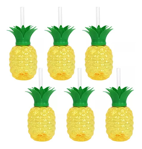 Vaso Piña Fiesta Hawaiana Termo Plastico Hawai Tropical 6 Pz