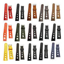 Comprar Mallas Correas Reloj Cuero Rally Negra Costur Naranja Lon103
