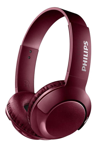 Fone de ouvido on-ear sem fio Philips BASS+ SHB3075 SHB3075 vermelho