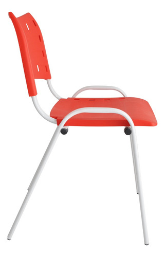Kit Com 3 Cadeira Iso Recepção Clinica Fixa Otimiza Eh Aço B Cor Vermelho